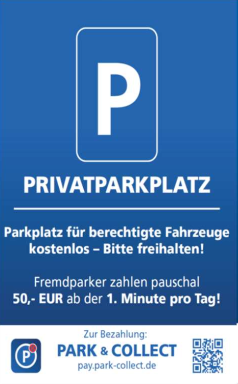 Aufkleber DIN-A4 Wetterfest "Privatparkplatz"