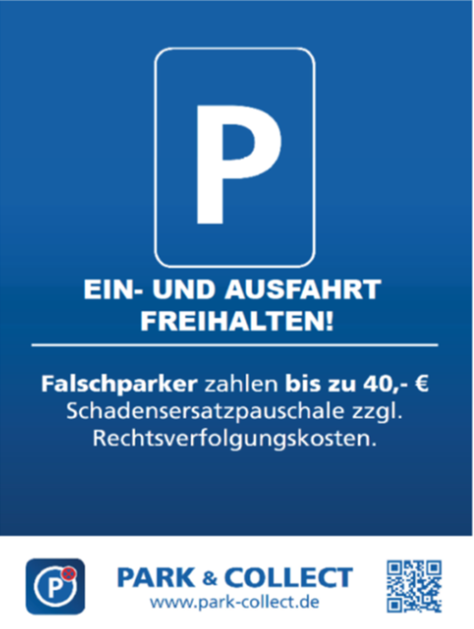 Park Collect Schild "Ausfahrt freihalten" Aluverbundplatte